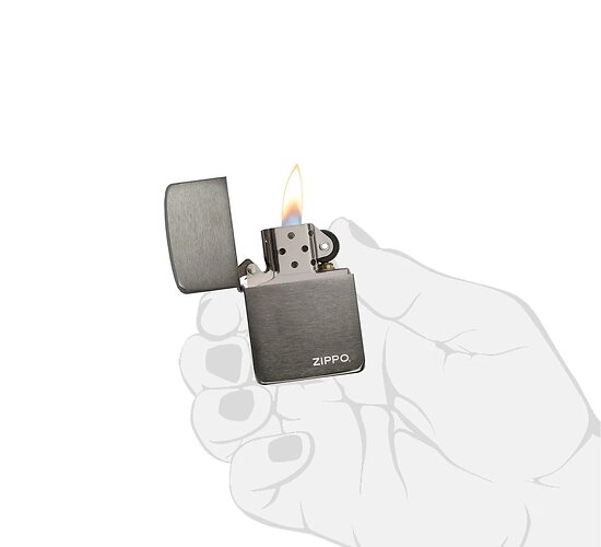 Zippo replica 1941 black ice with logo