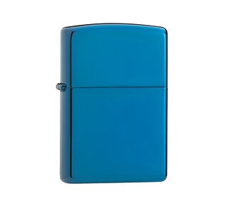 Zippo Sapphire regular aansteker met diepblauwe gepolijste afwerking en strak basisdesign
