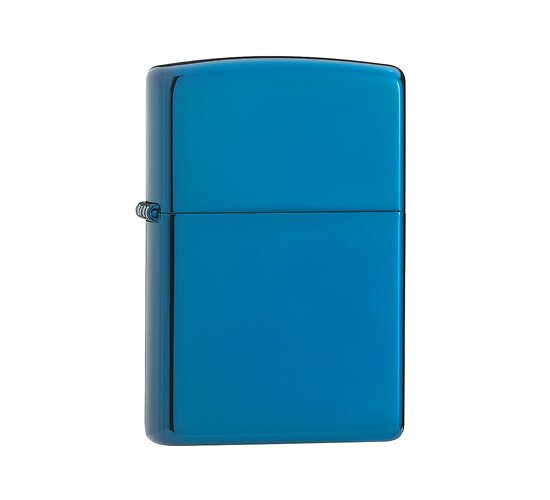 Zippo Sapphire regular aansteker met diepblauwe gepolijste afwerking en strak basisdesign