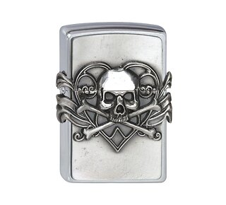 Zippo Skull with Heart