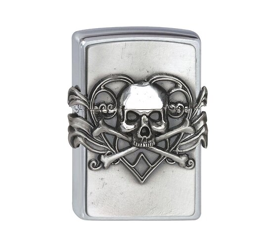Zippo skull with heart