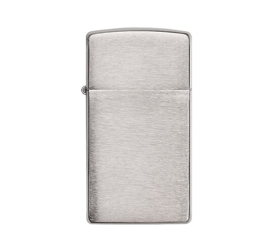 Slim case zippo met geborsteld chrome afwerking