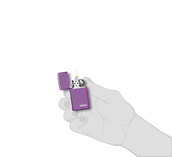 Zippo slim logo high polish purple