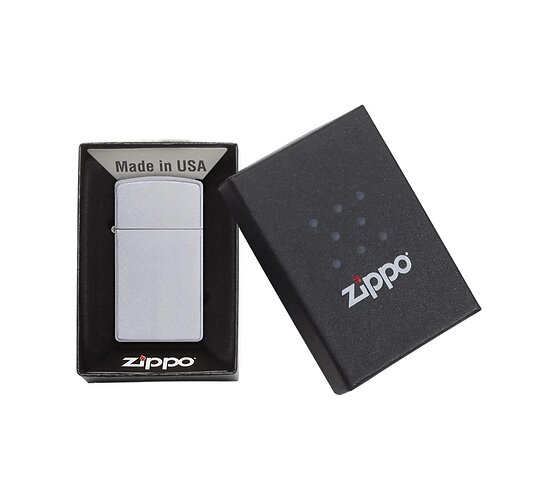 Zippo slim satin chrome giftbox