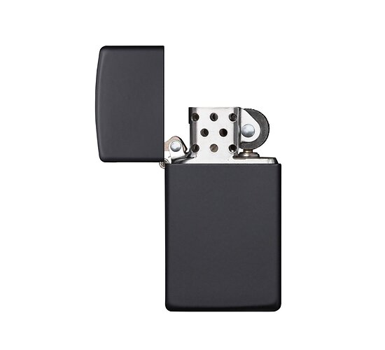 Zippo slim zwart open