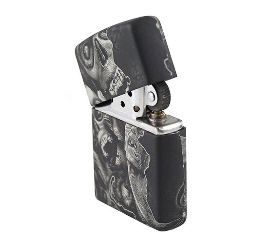 Zwarte softouch zippo met zombie design
