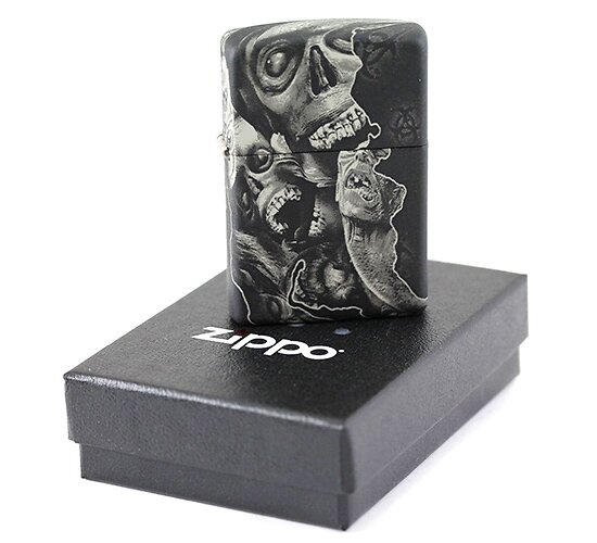 Rubber zippo aansteker met unieke zombie afbeelding