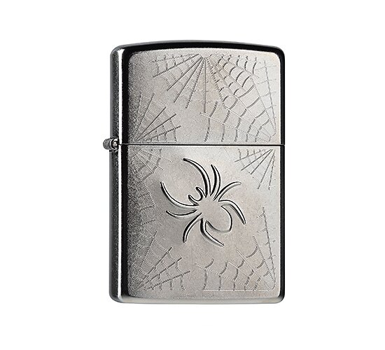 Zippo stamped spider web