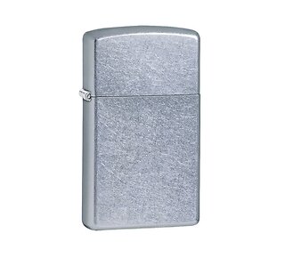 Zippo Street chrome slim aansteker met licht geborstelde chrome afwerking en slank design