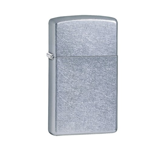 Zippo Street chrome slim aansteker met licht geborstelde chrome afwerking en slank design
