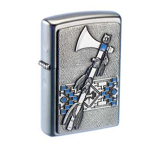 Zippo Tomahawk met een zachte satin finish