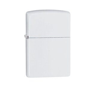 Zippo White matte aansteker in volledig witte kleur met matte afwerking als basisdesign