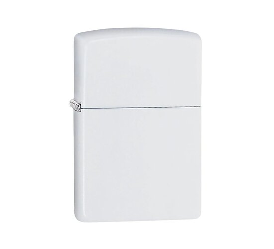 Zippo White matte aansteker in volledig witte kleur met matte afwerking als basisdesign