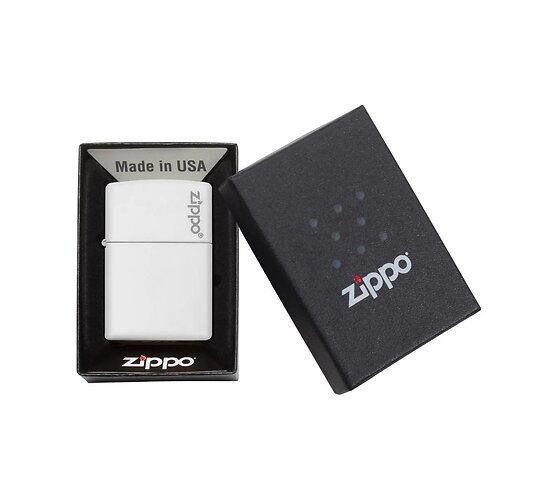 Zippo white matte with logo