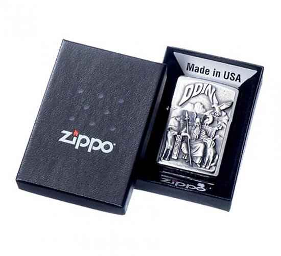 Origineel doosje met zippo viking god Odin