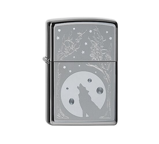 Zippo wolf and moon