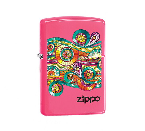 Zippo zentangle neon pink